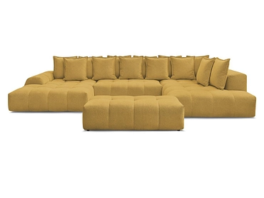 Canapé d'angle panoramique avec pouf BOBOCHIC EVEREST