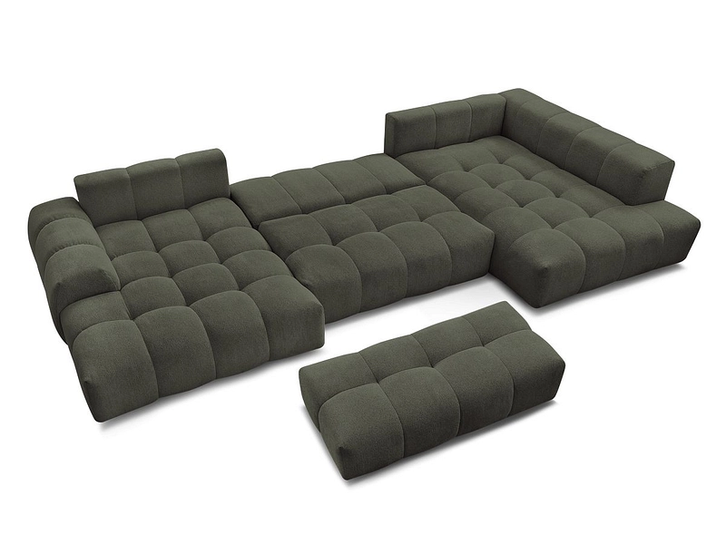 Canapé d'angle panoramique avec pouf BOBOCHIC EVEREST