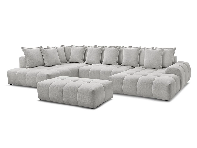 Canapé d'angle panoramique avec pouf BOBOCHIC EVEREST