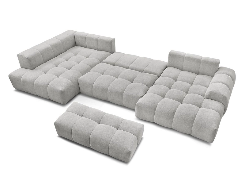 Canapé d'angle panoramique avec pouf BOBOCHIC EVEREST