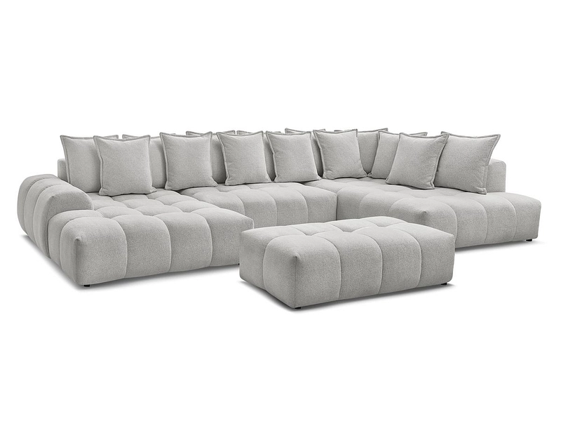 Canapé d'angle panoramique avec pouf BOBOCHIC EVEREST