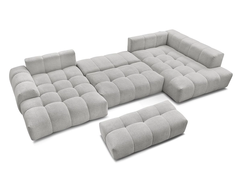 Canapé d'angle panoramique avec pouf BOBOCHIC EVEREST