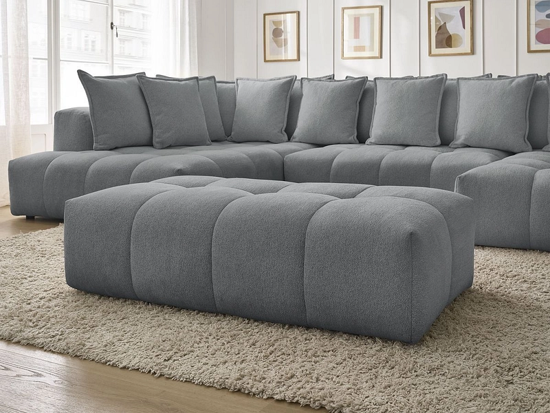 Divano ad angolo panoramico con pouf BOBOCHIC EVEREST
