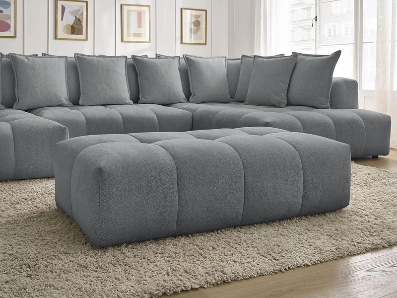 Canapé d'angle panoramique avec pouf BOBOCHIC EVEREST