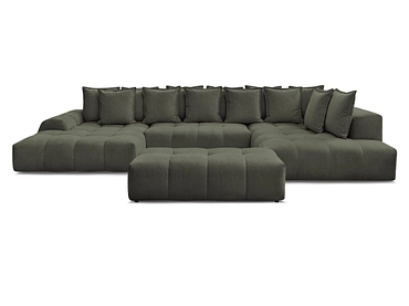Canapé d'angle panoramique avec pouf BOBOCHIC EVEREST