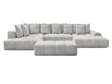 Canapé d'angle panoramique avec pouf BOBOCHIC EVEREST