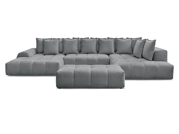 Canapé d'angle panoramique avec pouf BOBOCHIC EVEREST