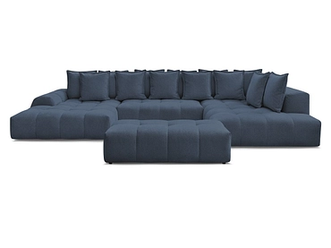 Canapé d'angle panoramique avec pouf BOBOCHIC EVEREST
