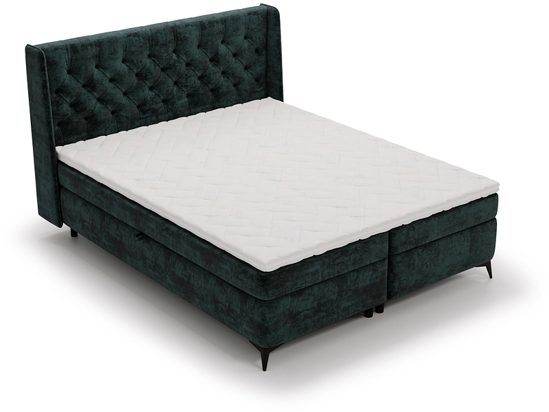 Boxspring ZARA cemento grigio ardesia 140x200cm semirigido