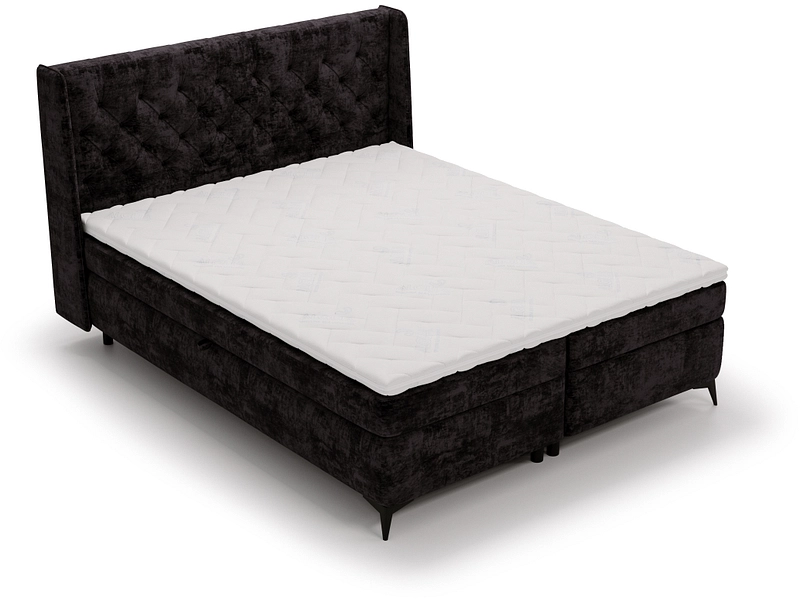 Boxspring ZARA nero 140x200cm semirigido