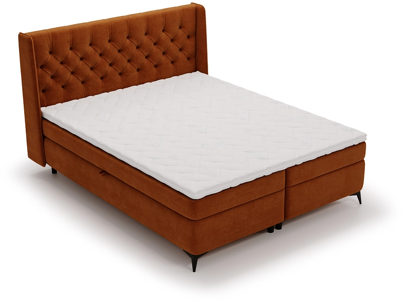 Boxspring ZARA ruggine 160x200cm semirigido