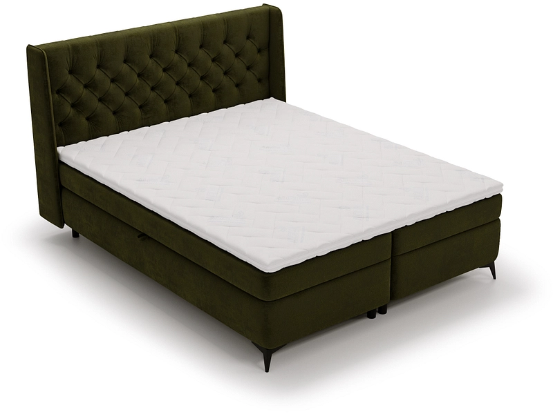 Boxspring ZARA verde 160x200cm semirigido