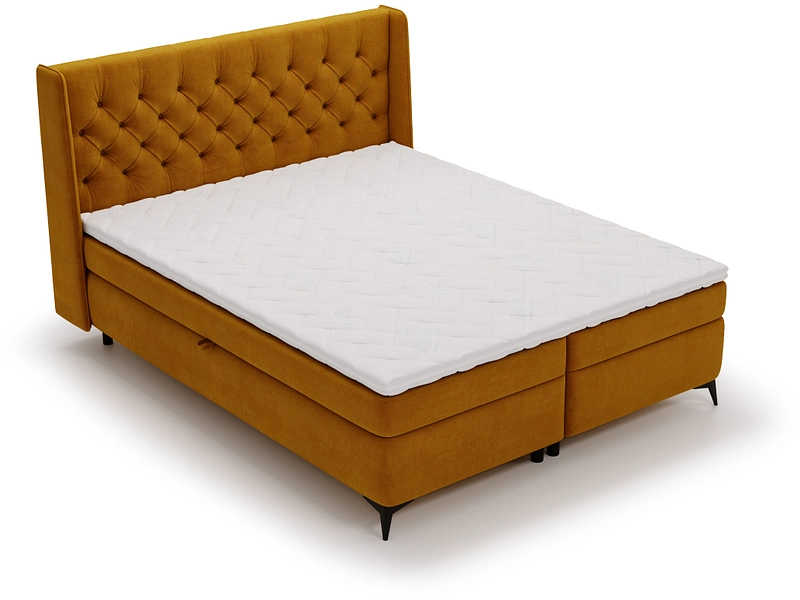 Boxspring ZARA giallo 180x200cm semirigido