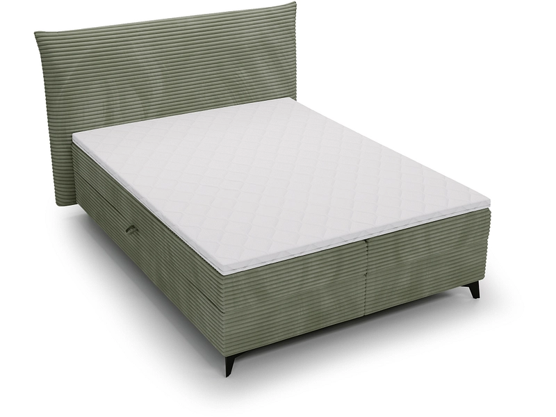 Boxspring FOXY verde chiaro 160x200cm semirigido