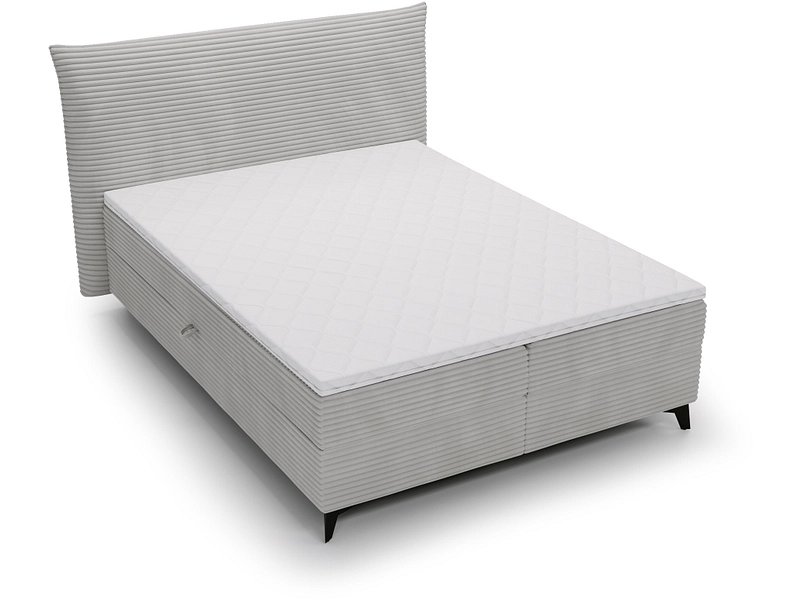 Boxspring FOXY grigio chiaro 180x200cm semirigido