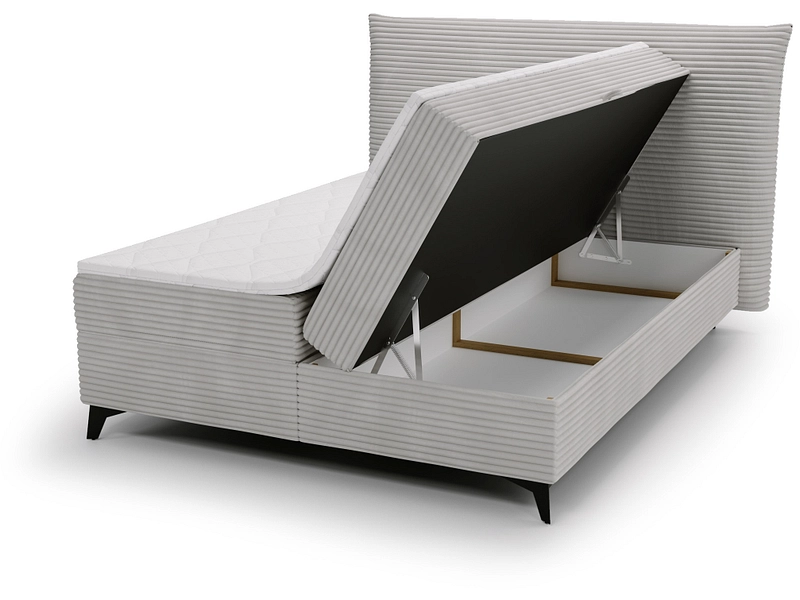 Boxspringbett FOXY hellgrau