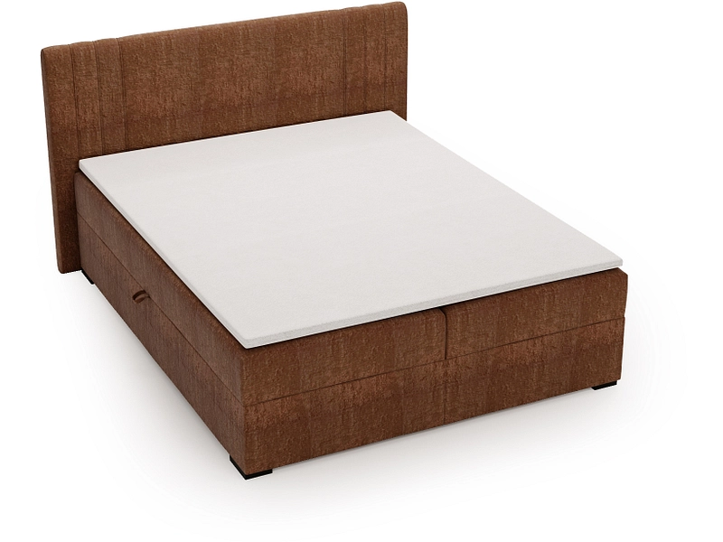Boxspring PARIS arancione 140x200cm semirigido