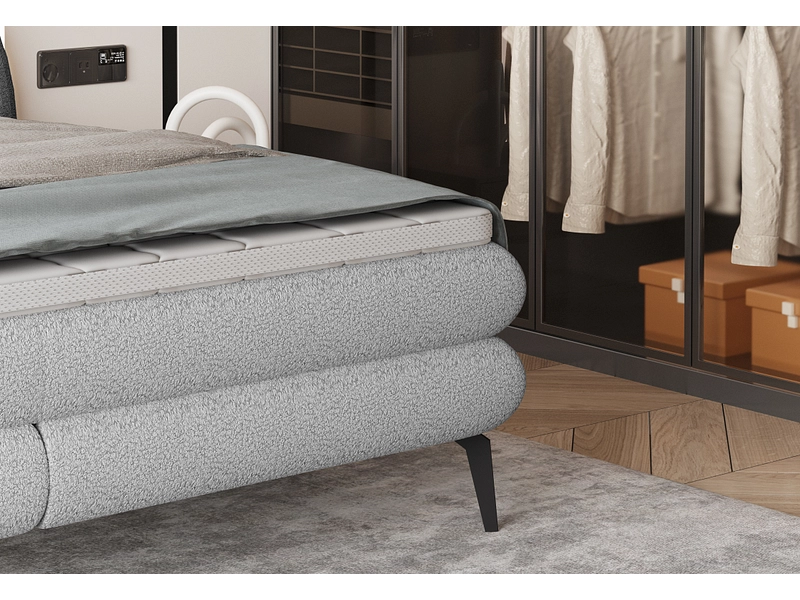 Boxspring WERNIGHT OVO grigio chiaro