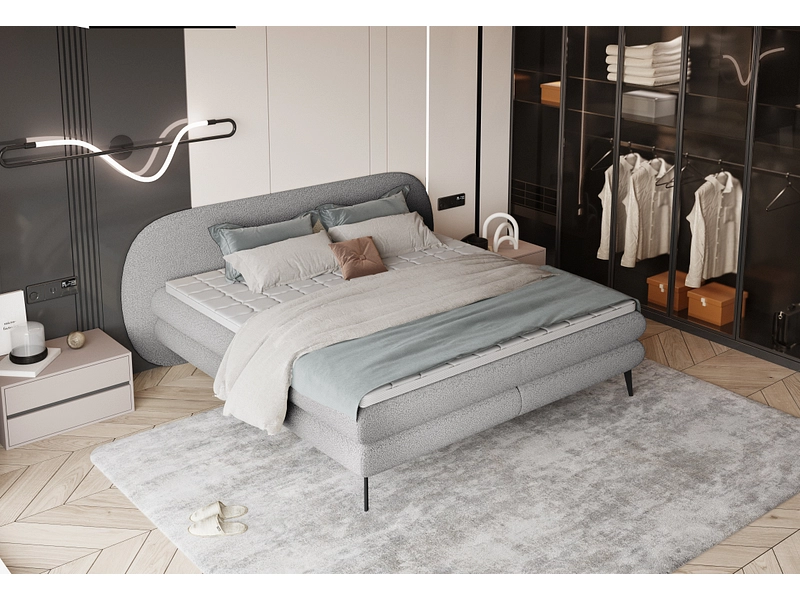 Boxspring WERNIGHT OVO grigio chiaro