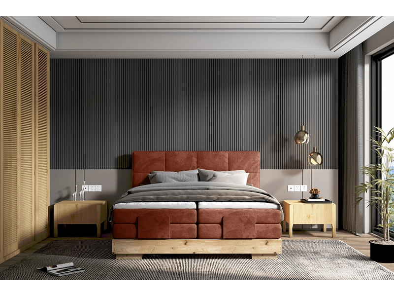 Boxspring eletttrico CRUDO terracotta