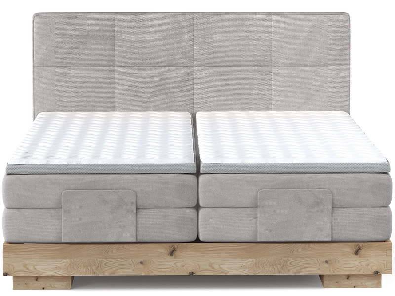 Boxspring eletttrico CRUDO grigio chiaro