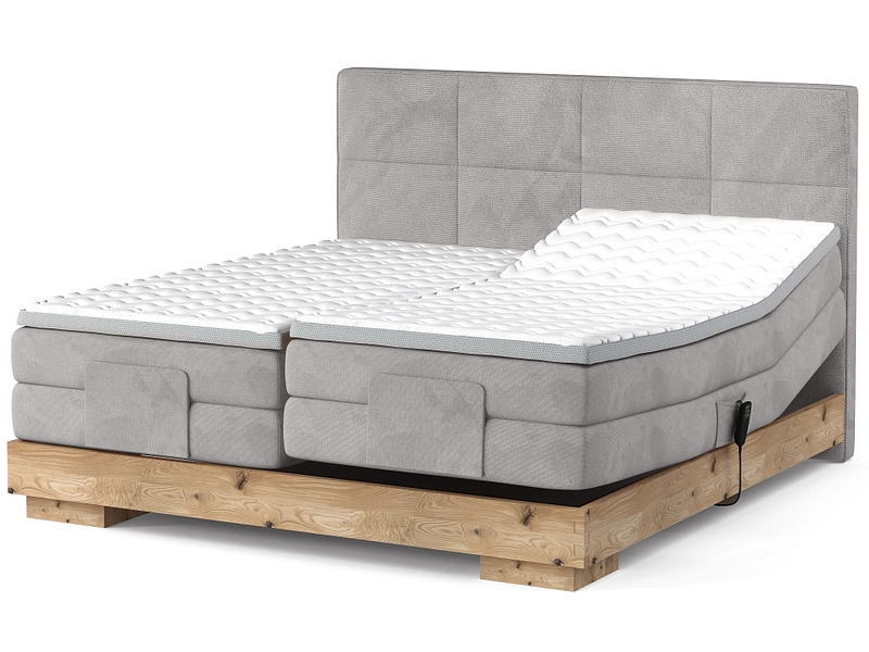 Boxspring eletttrico CRUDO grigio chiaro
