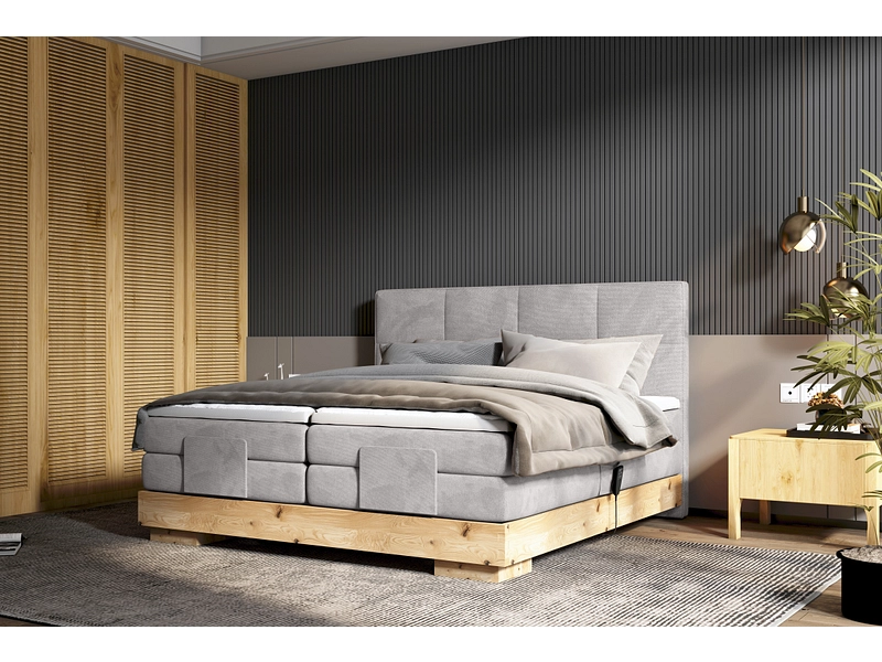 Boxspring eletttrico CRUDO grigio chiaro