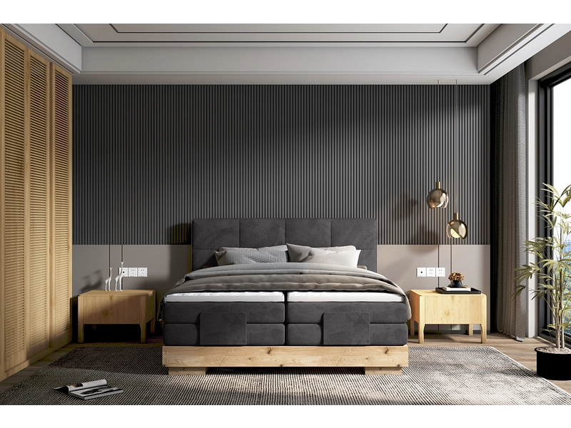 Boxspring eletttrico CRUDO antracite