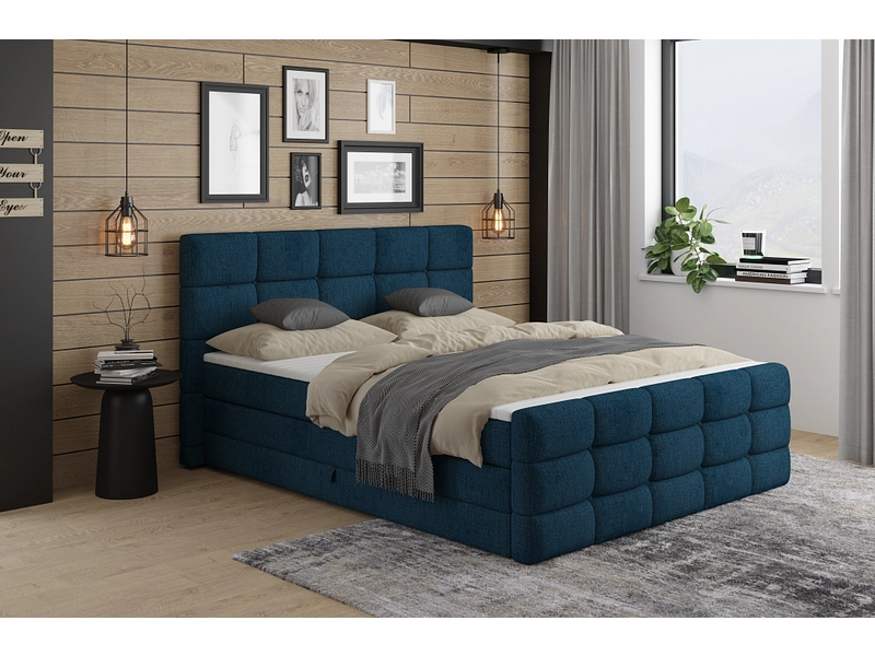 Boxspringbett SHADOW dunkelblau