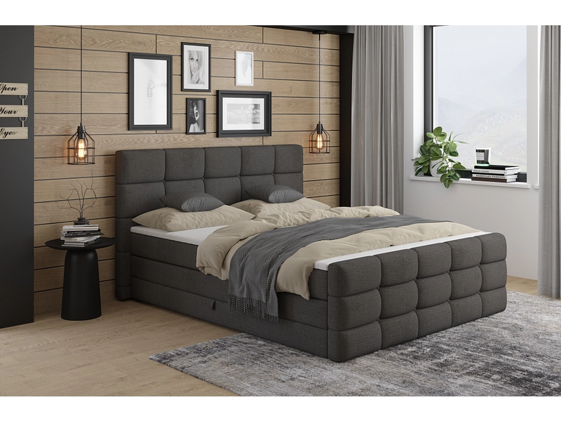 Boxspring SHADOW gris foncé