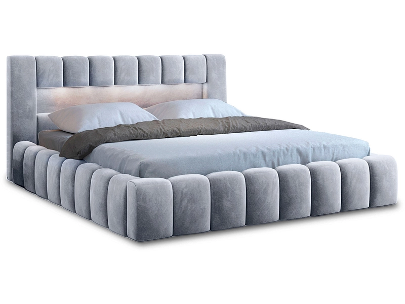 Letto contenitore ELTAP LAMICA 180x200cm tessuto / velluto grigio chiaro