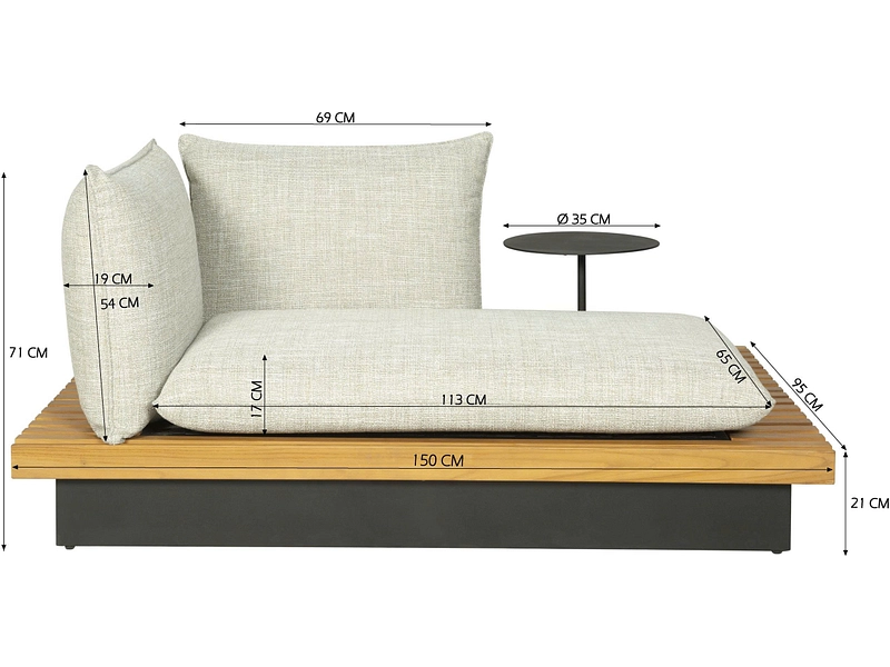 Méridienne de jardin BALI