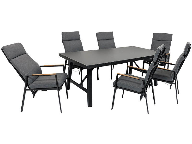 Set Gartentisch und Gartenstühle TAMPA Aluminium schwarz