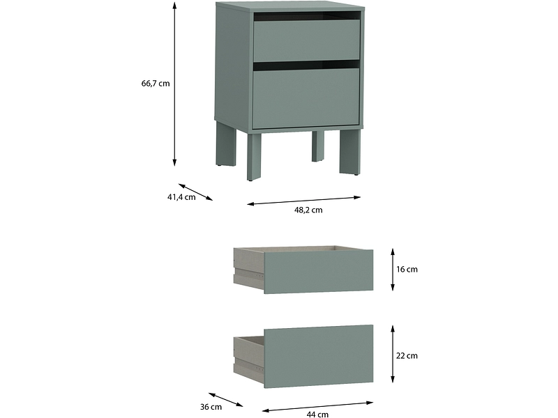 Chevet TAHOE 2 tiroirs