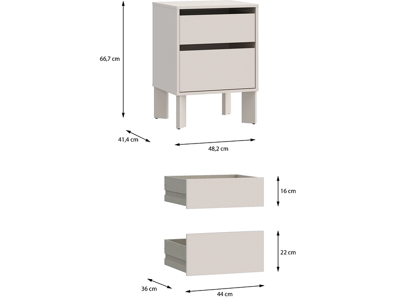 Chevet TAHOE 2 tiroirs