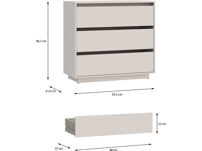 Comò TAHOE 3 cassetti