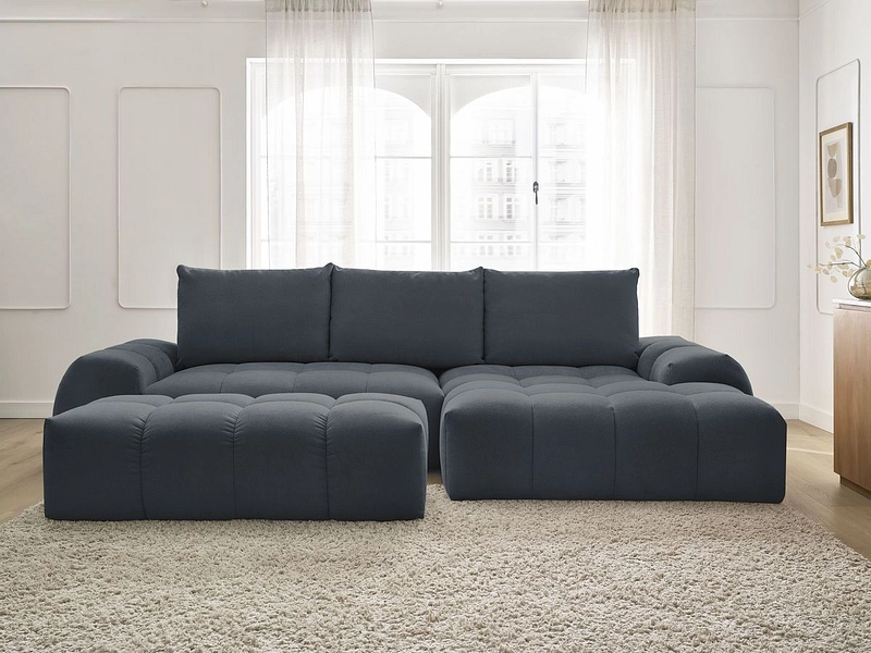 Divano ad angolo con pouf BOBOCHIC EVEREST