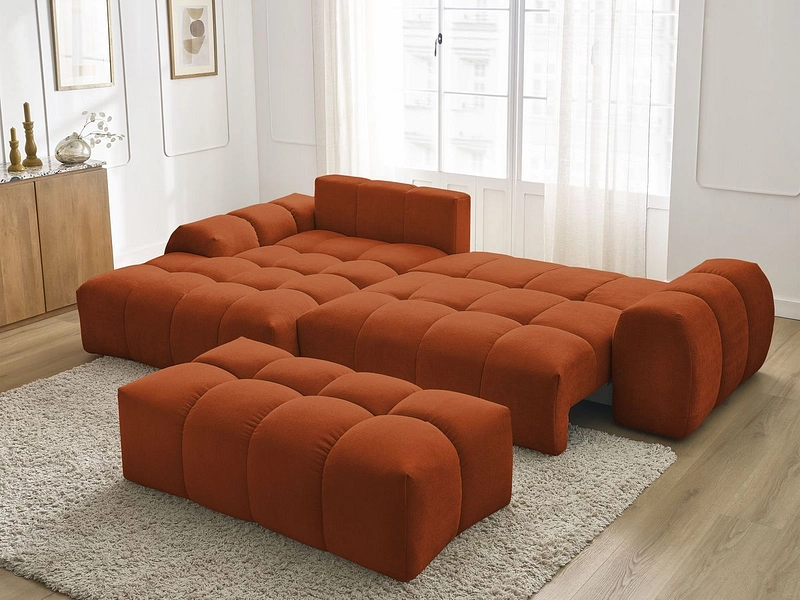 Canapé d'angle avec pouf BOBOCHIC EVEREST