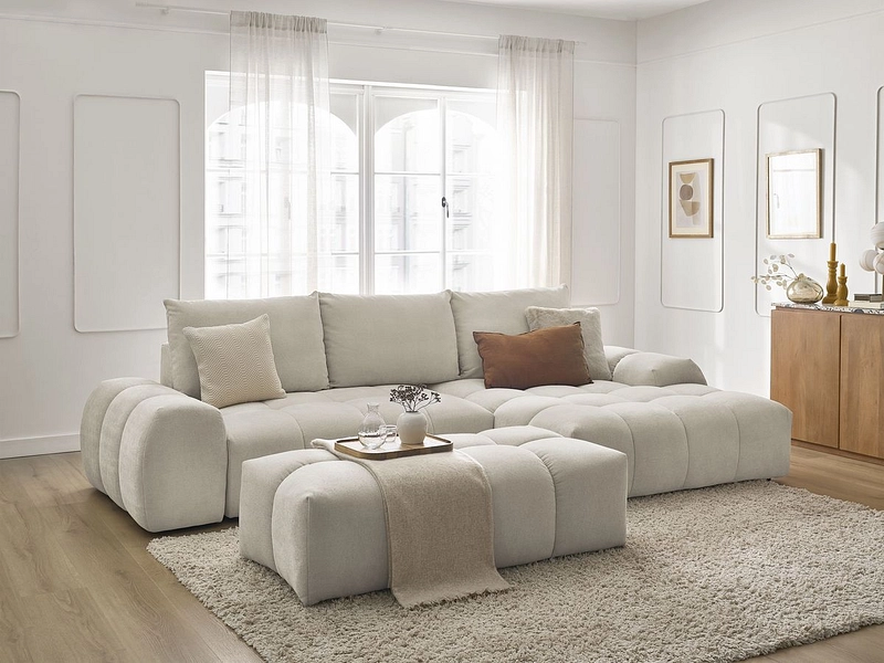 Divano ad angolo con pouf BOBOCHIC EVEREST