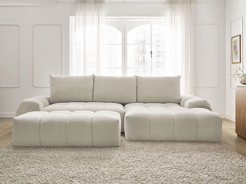 Divano ad angolo con pouf BOBOCHIC EVEREST