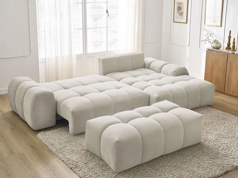 Divano ad angolo con pouf BOBOCHIC EVEREST