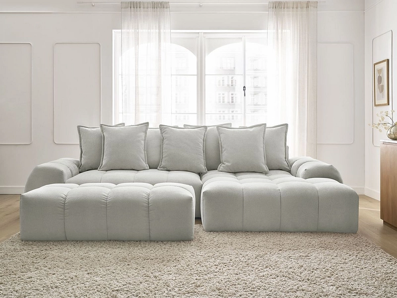 Divano ad angolo con pouf BOBOCHIC EVEREST