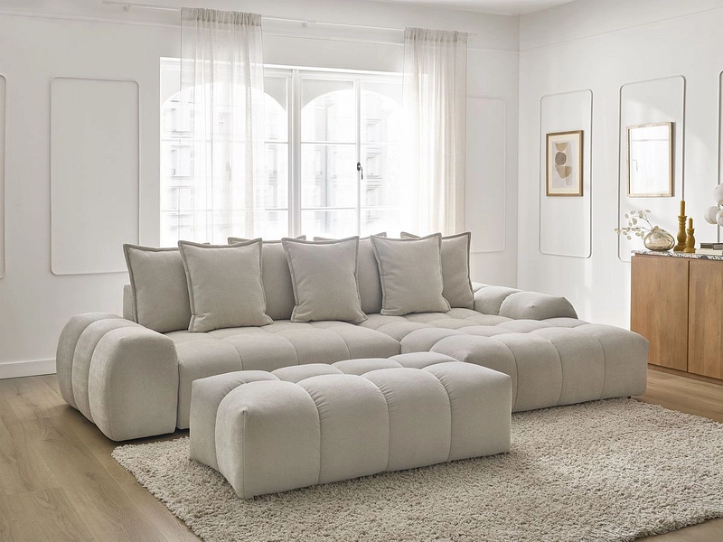 Divano ad angolo con pouf BOBOCHIC EVEREST