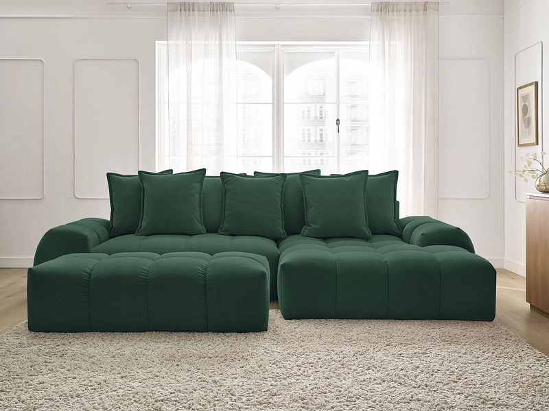Divano ad angolo con pouf BOBOCHIC EVEREST