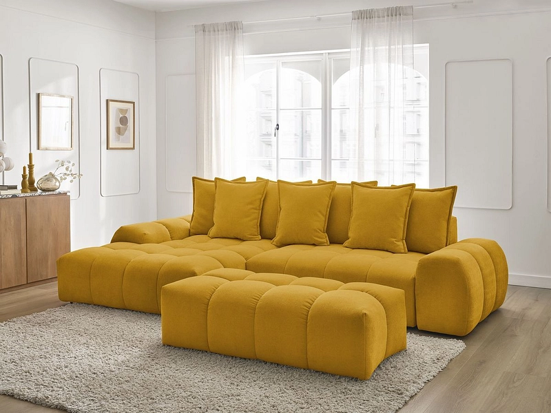 Divano ad angolo con pouf BOBOCHIC EVEREST