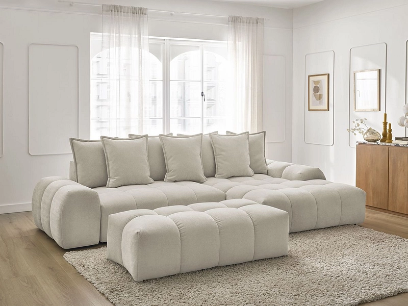 Divano ad angolo con pouf BOBOCHIC EVEREST