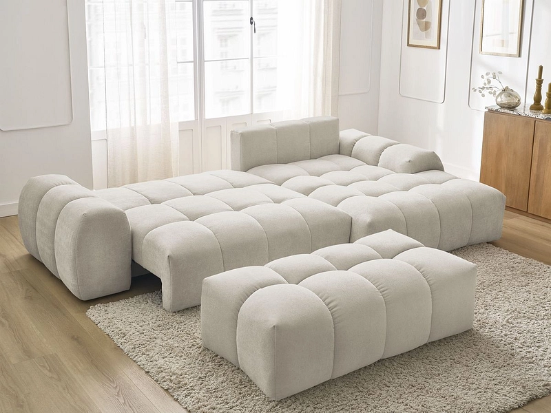Divano ad angolo con pouf BOBOCHIC EVEREST