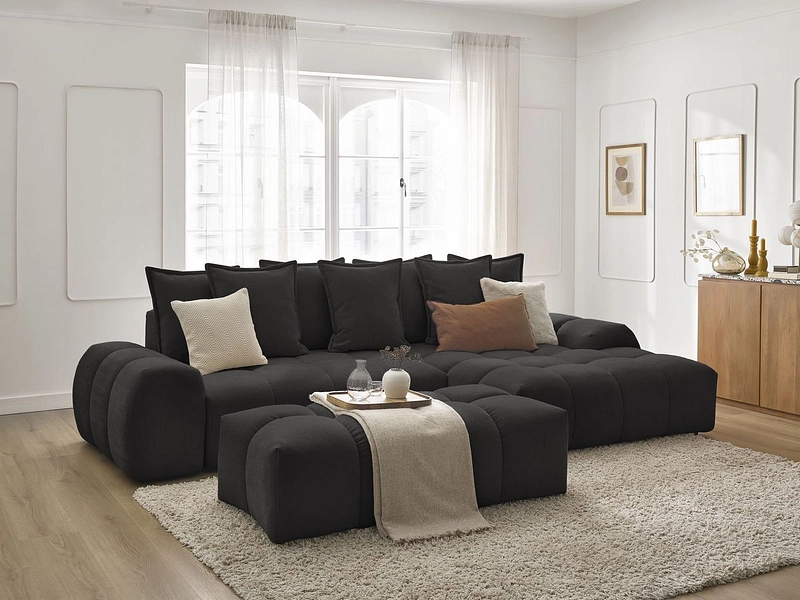 Divano ad angolo con pouf BOBOCHIC EVEREST