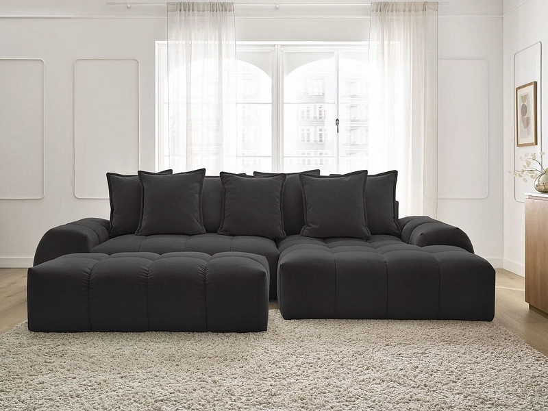 Divano ad angolo con pouf BOBOCHIC EVEREST