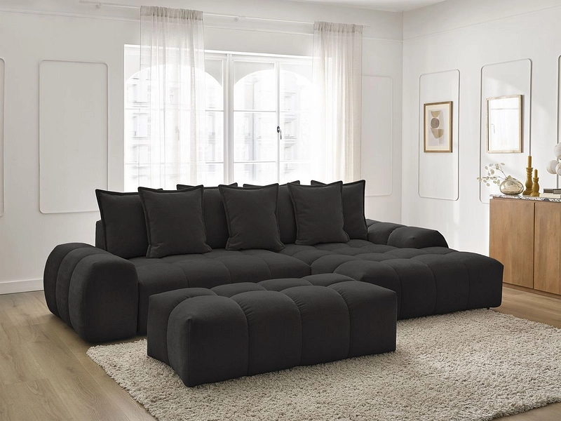 Divano ad angolo con pouf BOBOCHIC EVEREST